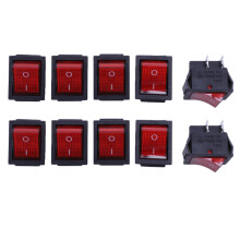 10 x Rot Licht Ein/ Aus DPST Boat Wippschalter 16 A / 250 V 20 A / 125 V AC