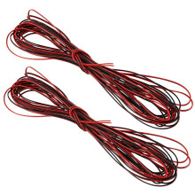2X 22 Gauge 15M Czerwony Czarny PrzewóD Zip Kabel AWG Power Ground Miedziany SamochóD