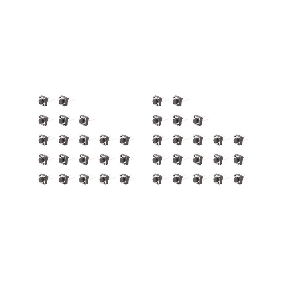 40 Pcs 6X6x5mm Momentary Tactile Tact Push Button 2 Pin Dip Through Hole 4713755134895