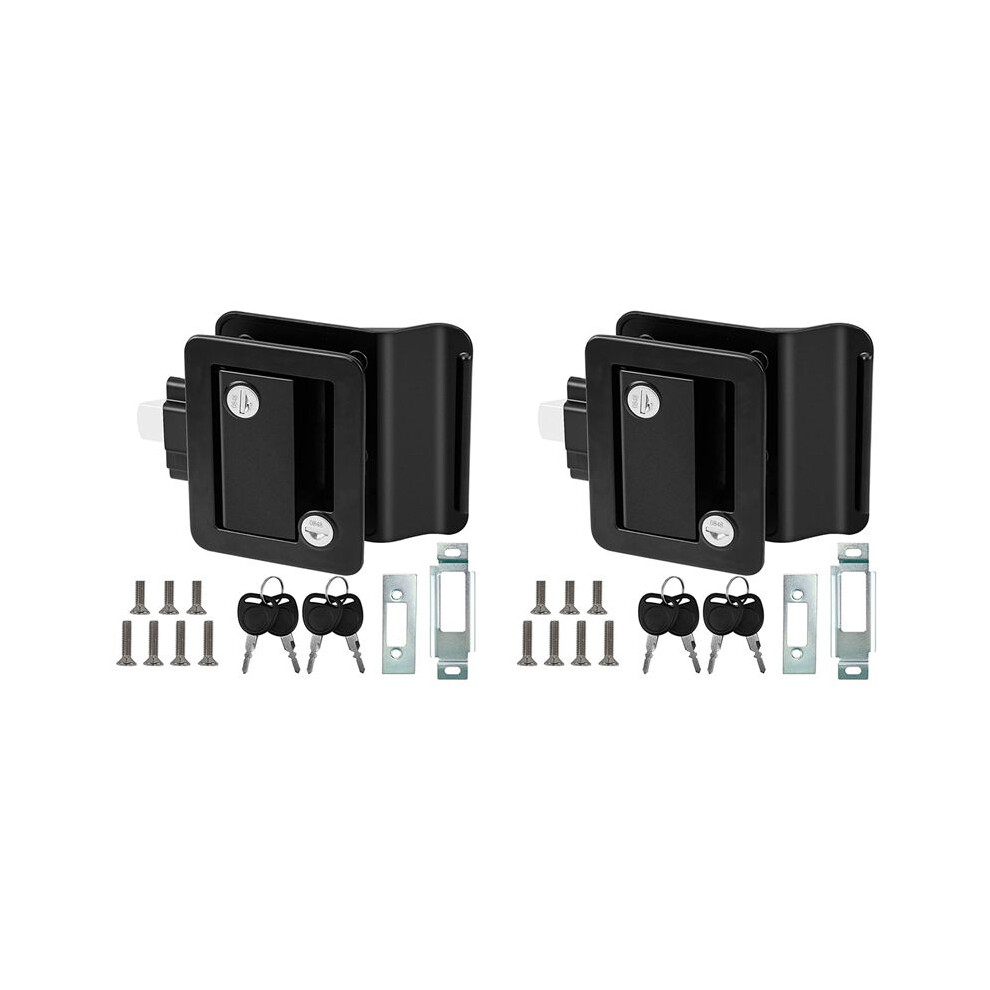 2X Rv Travel Trailer Entry Door Lock, Door With Paddle Deadbolt, Handle For Cargo Hauler Horse Trailer Truck 4712799385331