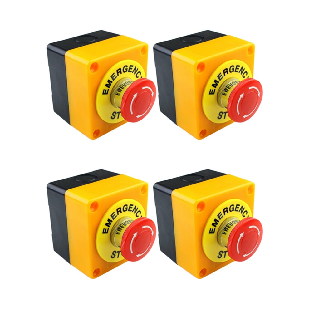 4Pcs Red Mushroom Emergency Stop Shut Off Push Button No + Nc 22Mm Cnc Gecko 4711695848384