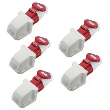 5X 16 Amp 5 Pin Plug & Socket IP44 3 Phase 380-415V 3P + N + Earth 16A