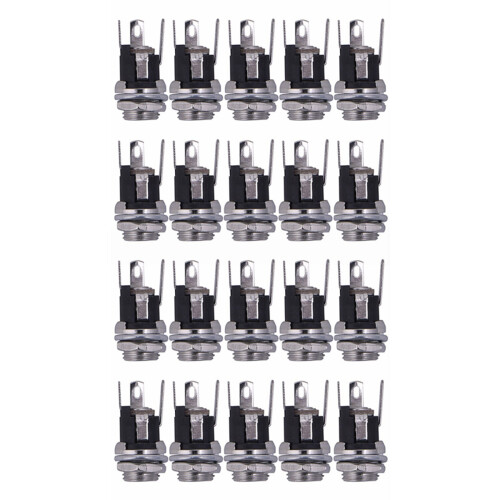 20Pcs  Power Supply Jack Socket Female Panel Mount Connector 5.5X2.1mm New