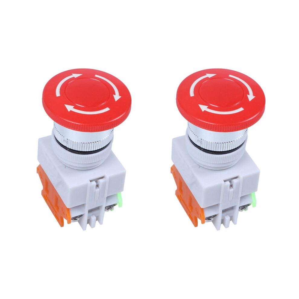 2X Red Mushroom Cap 1No 1Nc Emergency Stop Push Button Ac 660V 10A 4713755123868