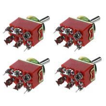 4X AC 250V 15A Latching 3 Way -Off- Single Pole Double Throw Toggle Orange