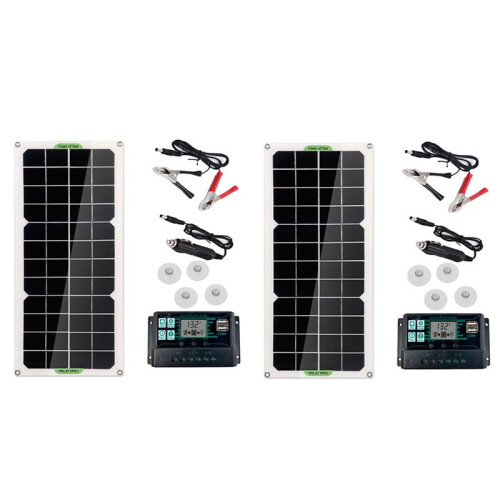 2X 30W Zonnepaneel Auto van Boot Caravan  Trickle Draagbare 12V Acculader met 100A Controller
