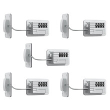 5X Fridge Lock 4-Digit Combination Lock for Refrigerators, Freezers and Cabinets, No-Drill Installation Child