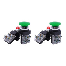 2X Red Green AC 250V 6A DPST Momentary Mushroom Push Button