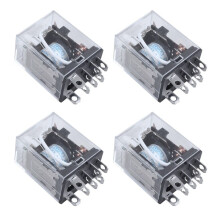 4X JQX-13F LY2 AC 24V Coil 8-Pin DPDT Red LED Electromagnetic Relay