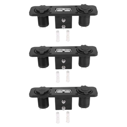 3X Flush Mount for Anderson Plug Socket Double USB Charger Socket Panel for Caravan  Boat Truck
