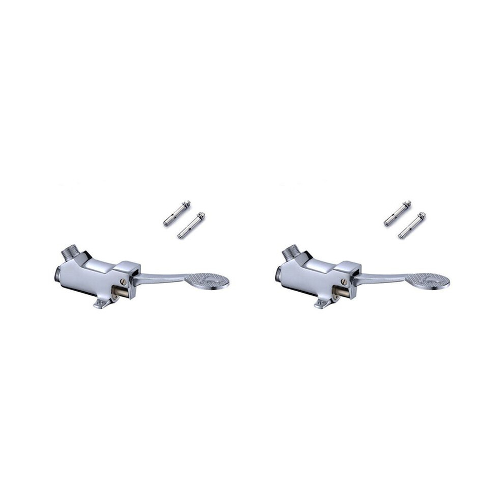2X Floor Foot Pedal Control Tap Valve Faucet Copper Basin Single Cold Water Tap Bathroom Hospital Hotel Pedal 6033193040212