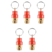 5X Pressure Relief Valve 1/4 Zoll PT Air Compression Valve Red + Gold