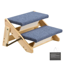 Escada Dobrável para Animais-Duoku-2 Degraus-Convertível em Rampa para Sofá-Altura dos Degraus 12 cm
