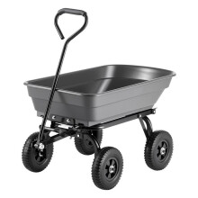 Carrinho de jardim basculante - DUOKU - GC-018A - Capacidade 181 kg - Caçamba em polipropileno - Cabo ajustável 90 & rodas 180