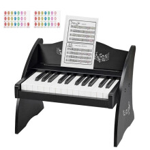 Teclado de Piano Electrónico Infantil-Duoku-25 Teclas-Piano Mini de Madera para Niños-Pcolor Negro