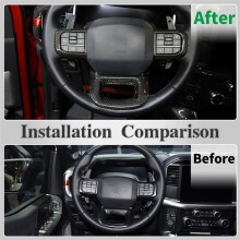 Dry Carbon Fiber Car Steering Wheel Cover Trim for F150 Raptor 2021-2024 Interior Accessories