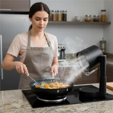 Portable Range Hood -Detachable Filter for Indoor & Outdoor RV Cooking,Kitchen Ventilation for BBQ Grilling Stovetop(US)