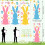 Set of 3 Big Size Easter Decorations Simple to Apply and Remove 3
