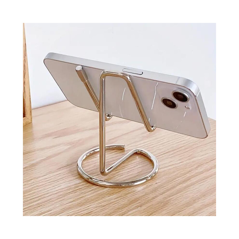 (, 1Pc) Mini Mobile Phone Holder, Desktop Stable Cellphone Stand, Smartphone Bracket Cellphone Mount, Universal Phone Silver 5734131516875
