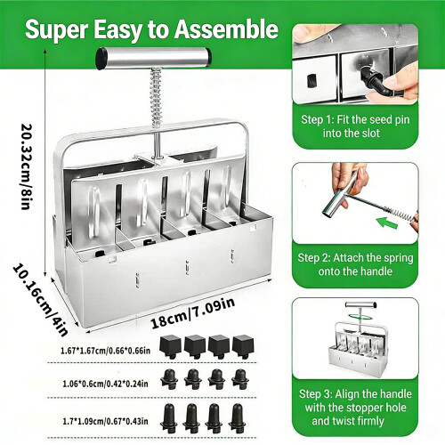 Permanent Two Row Soil Press Designed For Easy Plantlet Transfer 2