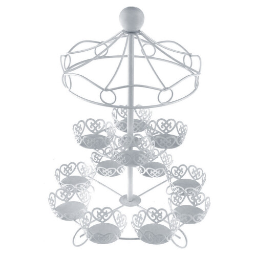 2 Layer-12 Count Carousel Cupcake Stand Holder Display Wedding Cake Cup Display Stand 1