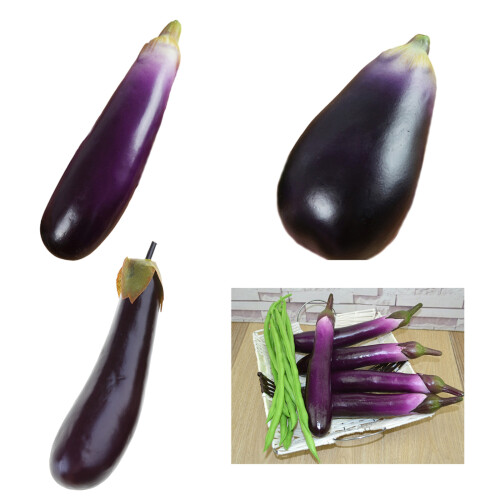 2pcs Faux Eggplants Simulation Aubergines Foam Vegetable-B 2