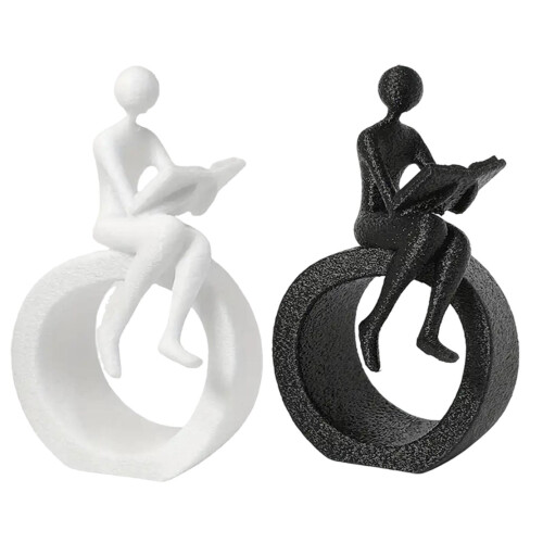 Bookshelf Decorations Object Abstract Art Sculptues-Black 1