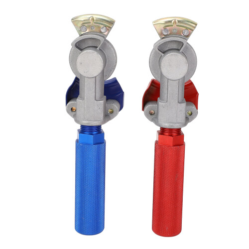 Connettori Glad Hands in alluminio, set da 2 pezzi, rosso e blu, resistenti e a lunga durata, per rimorchi e trattori. 1