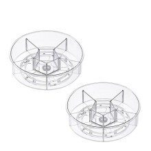 Organizzatore per Giradischi lazy Susan per Armadietto Frigorifero e Dispensa con Portaspezie Trasparente 2 Pezzi 11,6 Pollici