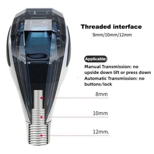 Car Crystal Universal Modified Gear Shift Knob Lever Handball Multicolor LED Light Car Modified Automatic Shift Knob