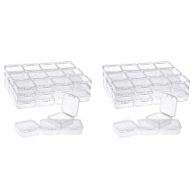 Confezione da 80 Contenitori per la Conservazione di Perline Nel Plastica Trasparente con Coperchio Incernierato per Piccoli Oggetti, Diamanti,