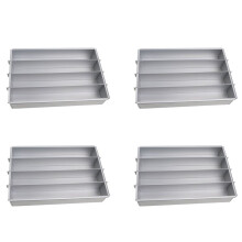 4X Battenberg Battenberg Cake Pan, Commercial Weight Anodised Aluminium, Silver A