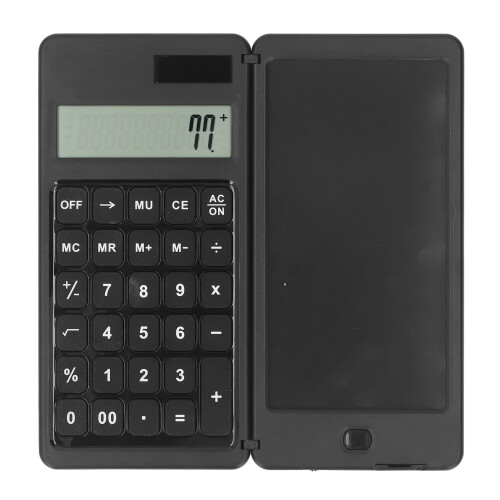 Solarer Bürodrehtabletkalkulator & Schreibplatte, Schwarz, 120mAh 2