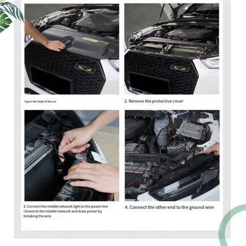 Devil'S Eye Logo Light Medium Mesh Light Car Modification Personalized Decorative Strip LED Luminous Decoration A 1