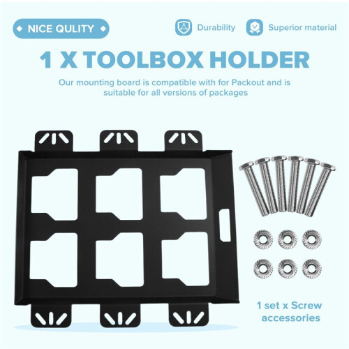 Tool Storage Rack Toolbox Holder Wall-Mounted Toolbox Rack for Tool Storage and Organization Systems Tool Black 2