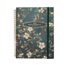 2026 Schedule Planner Daily Planner-Flowers and green sh