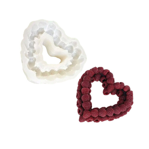 Easy Silicone Raspberry Heart Rings Baking Molds For Realistic
