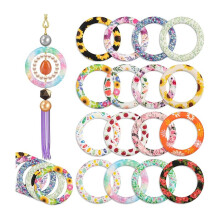16 Anillos de Silicona con Cuentas Florales, 65 mm, para Hacer Joyas, Manualidades, Collares y Llaveros.