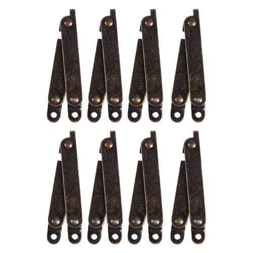 Furniture Box Rotatable Folding Lid Support Hinge Bronze Tone 8Pcs 1