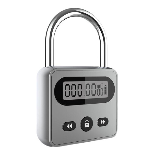 Timer Padlock LCD Display Backlight 999 Hours Max Timing Super Long Standby Anti-Addiction Electronic Backpack Lock B 1