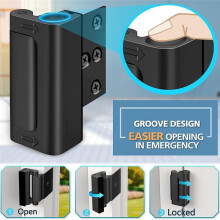 Home Security Door Lock Home Reinforcement Door Lock Device Lock Childproof Door Reinforcement Lock Black