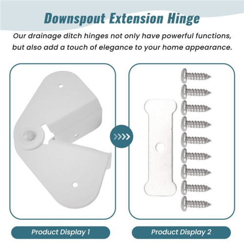 4 Pack Gutter Downspout Extensions Gutter Hinges Downspout Extension for Rectangle or Square Downspout 2