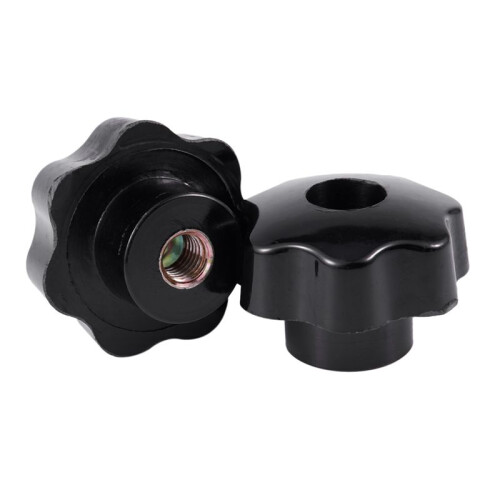 10 Pcs M10 Female Thread Nuts 50mm Plastic Star  Clamping Knob Grip 2