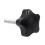 6pcs M8 x 40mm Screws Star  Wing Screw Clamp Knob Handle Black 6