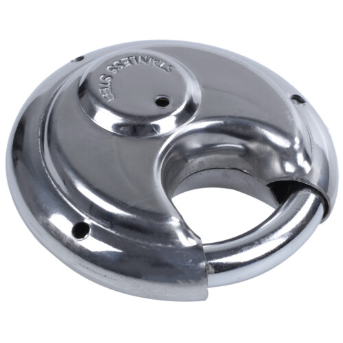 1x PADLOCKS HEAVY DUTY 70MM ROUND CIRCULAR DISC PADLOCK with 1 KEYS 2