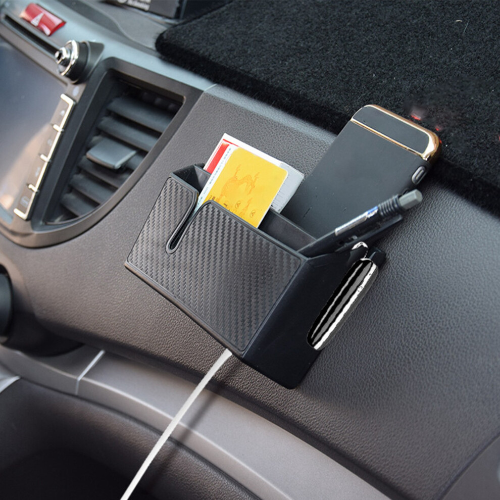 Multi-Functional Car Adhesive Phone Pouch With Glasses & Earphone Storage Organizer 5061385415686