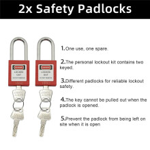 Lockout-Tagout-Kit - 2 Loto-SchließEn Aus Stahl, 10 Lockout-Tagout-AnhäNger, 10 Nylon-Krawatte, Nylon-Aufbewahrungstasche, Lockout-Tagout-SchlöSser