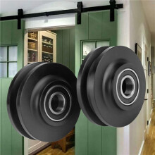 4Pcs Sliding Barn Door Wheel Heavy Duty Cabinet Window Pulley Roller Quiet Sliding Door Track Perfect for DIY Barn Door