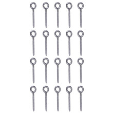 20 Pack Stainless Steel Eye Shape Screws Metal Hook Wood Terminal Eyelet Hooks Self Tapping Screws M6