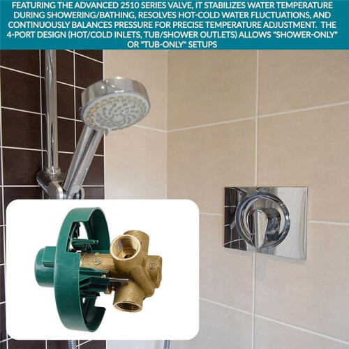 Válvula de Chuveiro 2510, Válvulas de Chuveiro de Latão com Balanceamento de Pressão para Conexões IPS Moen 2510-1/2 Polegadas 2